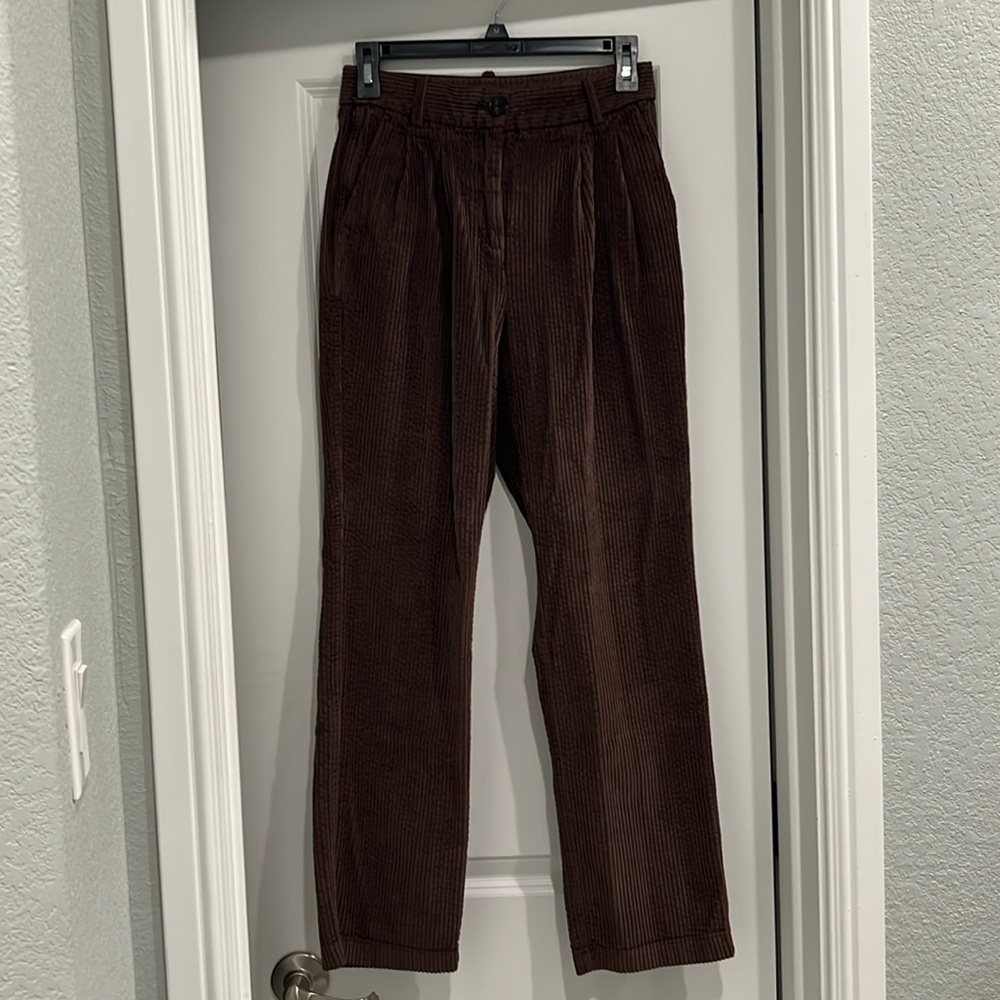 Aritzia Babaton Pleated Corduroy Pants